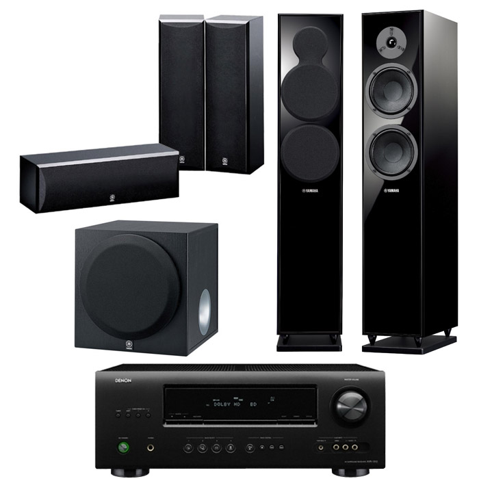 야마하 NS-F150 5.1채널 + 데논 AV리시버 (AVR-1312, NS-P125P, YST-SW012)_이미지