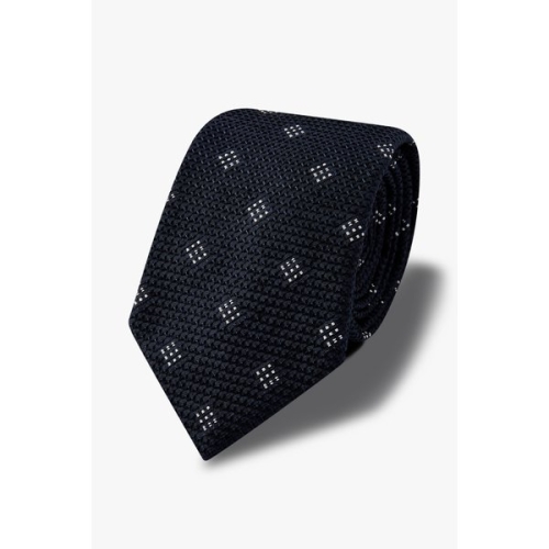 남성 엠포리오아르마니 다이아 패턴 네이비 실크 타이 A515351007