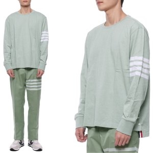 톰브라운 남성 사선 완장 긴팔티셔츠_MJS117A_06221_350_22F