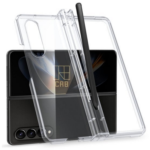 CRB 갤럭시Z 폴드4 림피드 투명 힌지 보호 펜수납 하드 케이스
