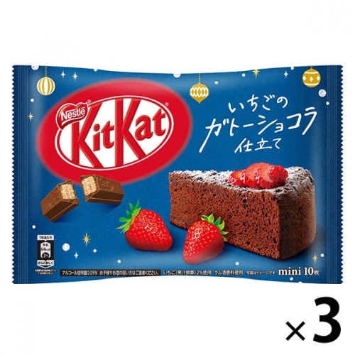킷캣 미니 스트로베리 가토 쇼콜라 스타일, 10매, 3봉지, 네슬레 재팬 초콜릿