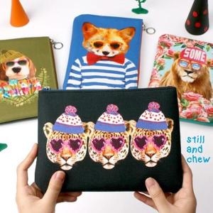 스틸앤츄 Mi Match Pouch 4종 M 유니크한 일러스트 파우치 S11200423_이미지