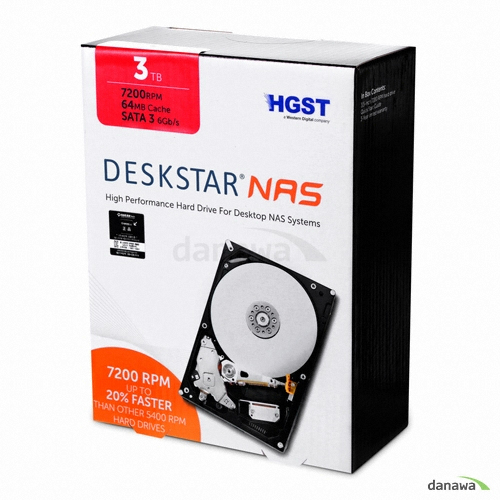 HGST Deskstar NAS 패키지 7200/64M HDN724030ALE640 (3TB)_이미지