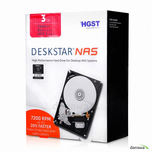 HGST Deskstar NAS 패키지 7200/64M HDN724030ALE640 (3TB)_이미지
