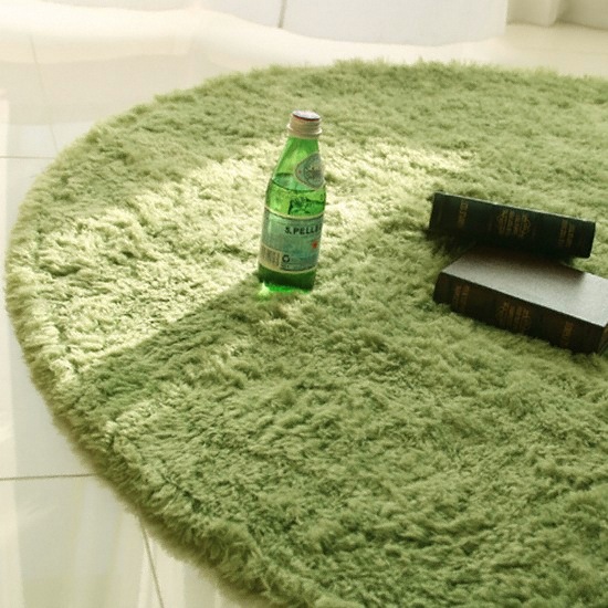 데코뷰 심플 그린 원형 러그 (146x146cm)_이미지