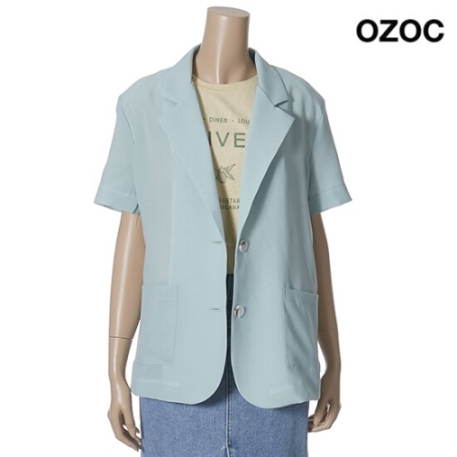 OZOC 숄더 퍼프 스프링 포켓 반팔 자켓  K75-41404_이미지