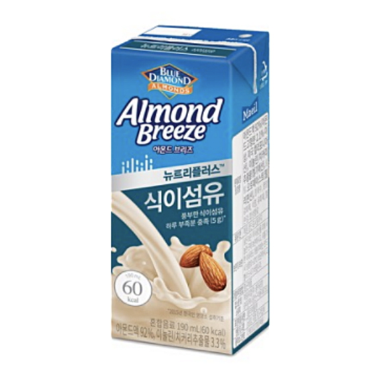 매일유업 아몬드 브리즈 뉴트리플러스 식이섬유 190ml (24개)_이미지
