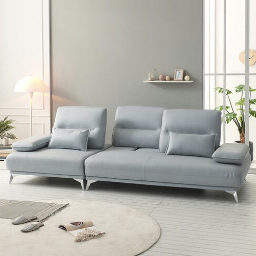 우아미가구 카리안 스윙 가죽소파 4인용 (스툴별도)_이미지