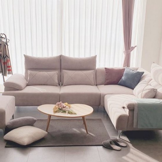 자네트가구 컬렉티 하이브리드 코너형 아쿠아텍스 패브릭 소파 5인용