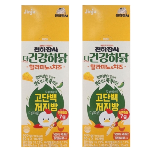 천하장사 더 건강하닭 할라피뇨&치즈 10개입 600g