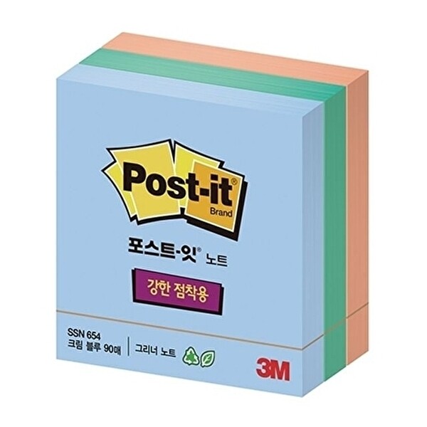 기타 포스트잇 강한점착용 654 3색 76X76mm KYR-WFFSI51