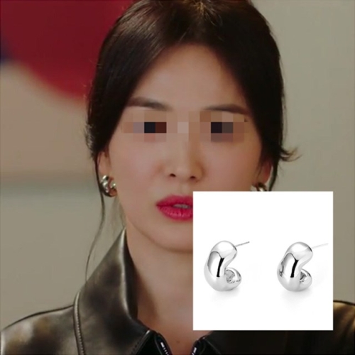 영블리 YJE719 지금헤어지는중입니다 송혜교 내추럴 귀걸이 지헤중 하영은 볼드 C 링 큰 빅 귀걸이 925실버침 실버