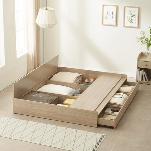 하포스침대 미니피스 하모니 헤드 3단 멀티 서랍 침대 Q (컴포트독립)_이미지