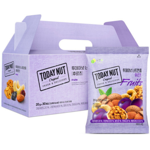 자연루 투데이넛 너트한줌 후르츠 선물세트 20g 30개입 (2개)_이미지