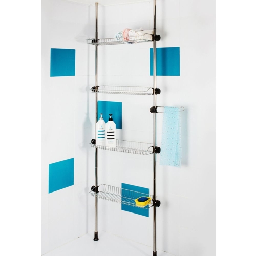 [불명] 기둥식 욕실선반 600 4단_이미지