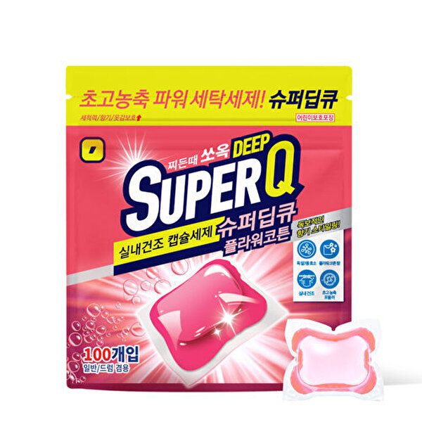 지앤티클린 슈퍼딥큐 실내건조 캡슐세제 플라워코튼 100개입 (4개)