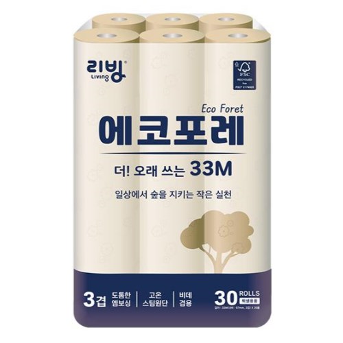 리빙 에코포레 33m (30롤) (1팩)_이미지