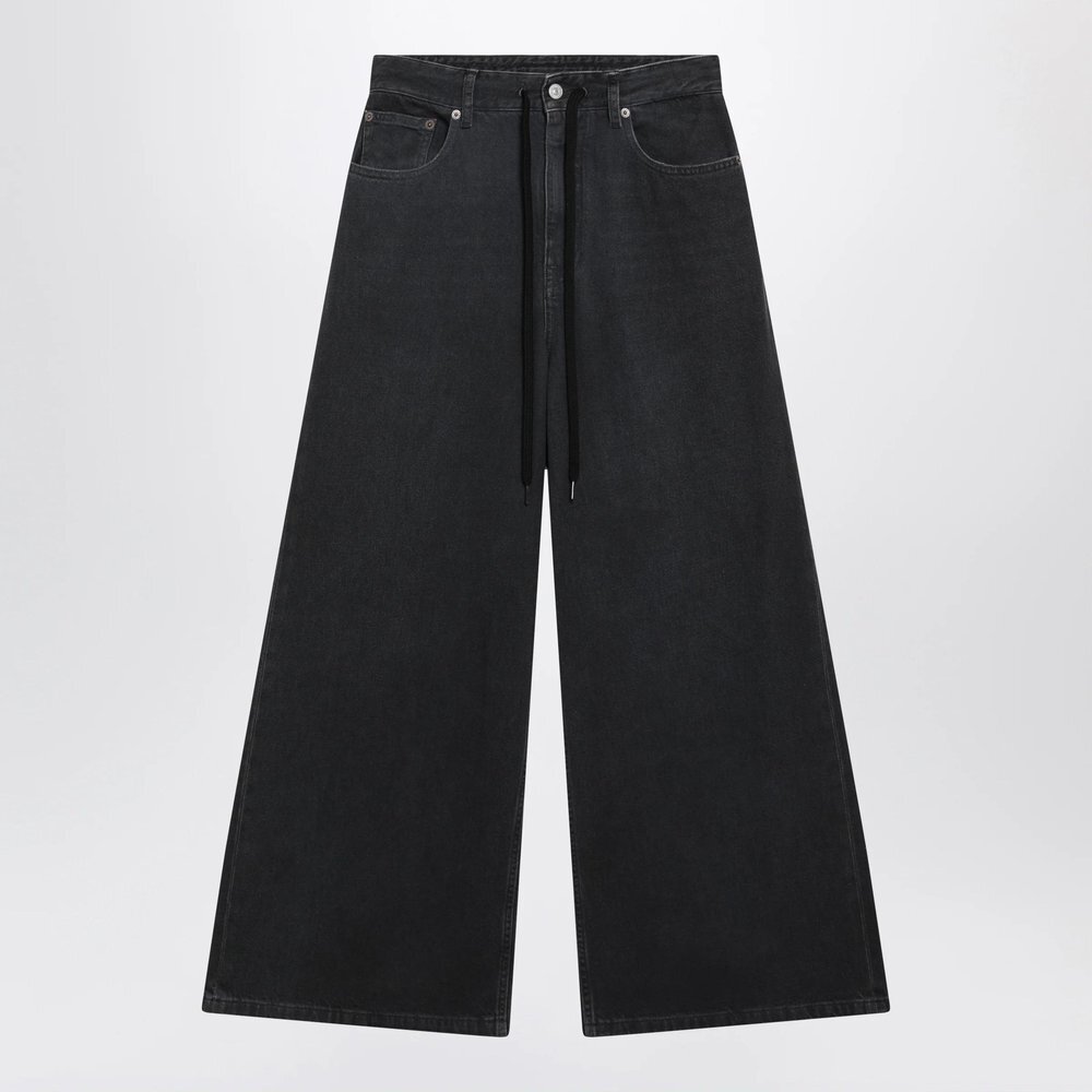 메종마르지엘라 MM6 MM6 블랙 와이드레그 크롭 진 S52LA0262M30064-963 B0052249933_이미지