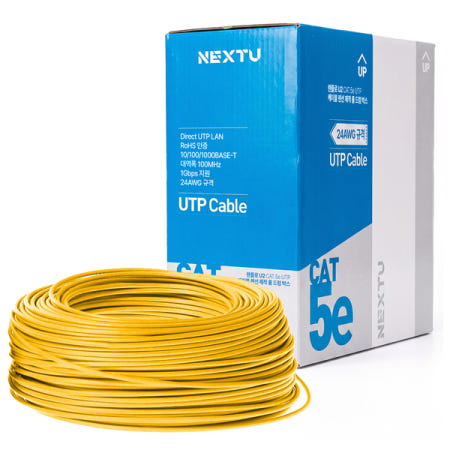 이지넷유비쿼터스 NEXTU 랜플로 U2 CAT5.e UTP 옐로우 랜케이블