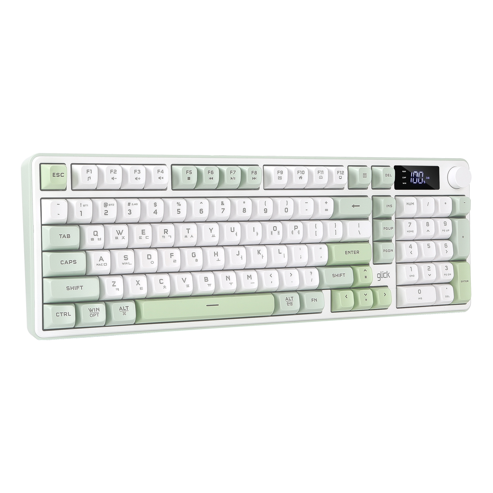 지클릭커 OFFICEPRO WK50 사일런스 M RGB 풀윤활 무소음 방수 무선 블루투스 LCD 98 (Greenwich)_이미지