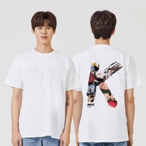 오너클랜 W7F2D4A 박스반팔티 여름반팔티 반팔티 K 그래픽 오버핏반팔티 마스크 가면 캐쥬얼_이미지