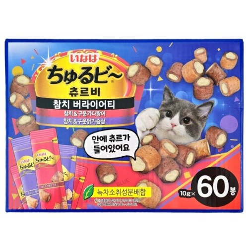 이나바 캣 챠오 츄르비 참치 버라이어티 600g (10g x 60p)이미지입니다. 누르면 해당 게시물로 새창이동합니다.