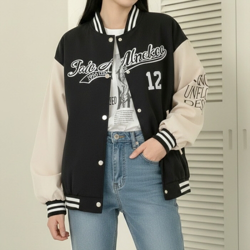 올리비에스클로젯 12레터링 배색 야구 점퍼_O2601JP001A_이미지