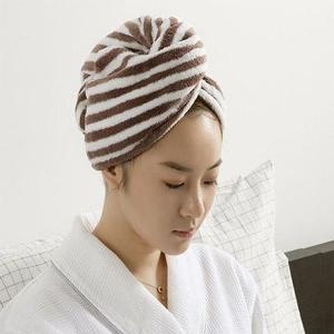 줄무늬 헤어 간편 드라이 타올 머리 말리는 헤어수건 S11563455