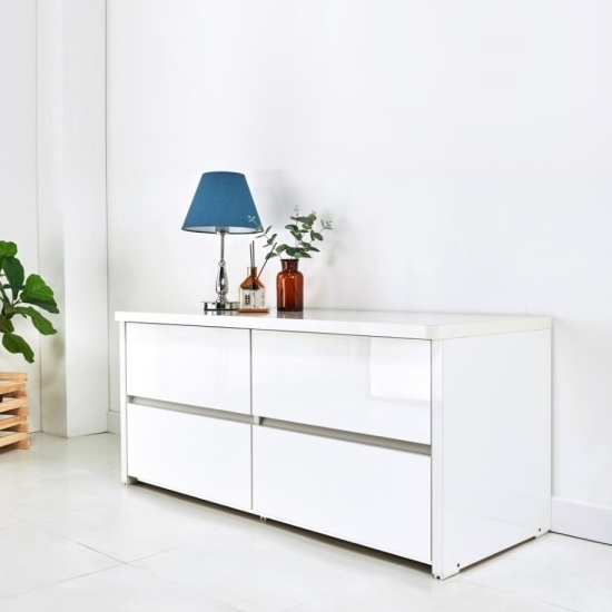 동서가구 로피엘 2단 와이드 하이그로시 서랍장 1200