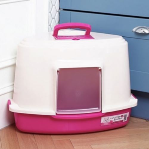 세토리 후드형 고양이 화장실 LB-03 핑크_이미지