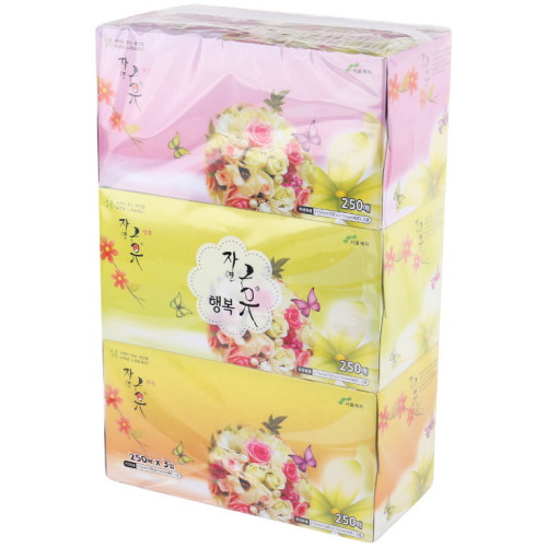 서울제지 행복들이 자연휴 행복 갑티슈 250매 (3입)