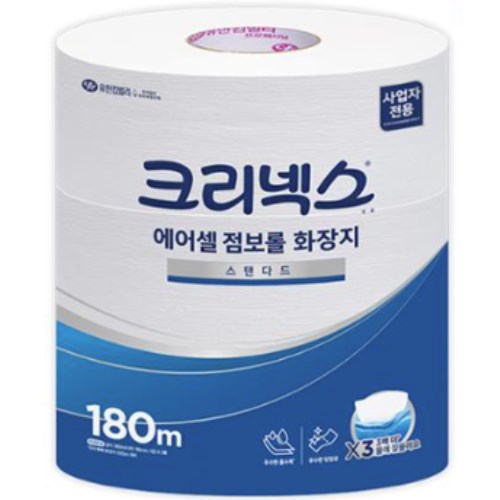 크리넥스 에어셀 스탠다드 점보롤 1겹 180m (3롤)_이미지