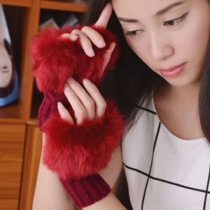 Jg 뽀송 토끼털 반장갑 USI-B120010 양모장갑 반장갑 겨울장갑 토끼털 털장갑 데일리장갑