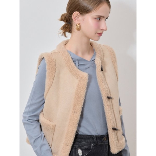 르오트 호주산 양모100 FAUX 무스탕 베스트 1146469_이미지