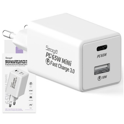 서가 미니멈 PD PPS 65W 2포트 GaN 충전기 SG-PDC6500A (케이블미포함)_이미지