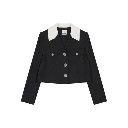 에꼴드파리 배색카라 크롭 자켓_RB34WJCM35Z_이미지