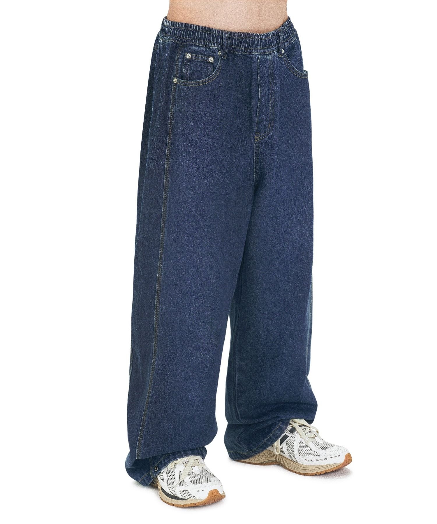 오와이 WASHED SNAP DENIM PANTS BLUE 데님 팬츠 OYBDF1BO011BL