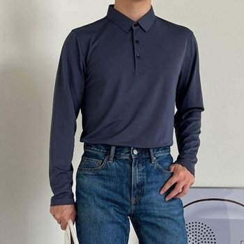 남성 긴팔 데일리 2컬러 카라티 1P 봄가을 구김없는_20459643_667501_이미지