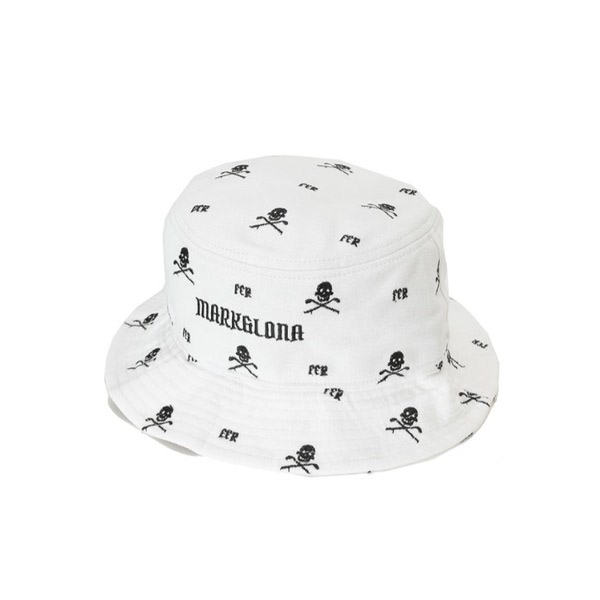 스컬 로고 패턴 버킷햇 LR3YJF1U