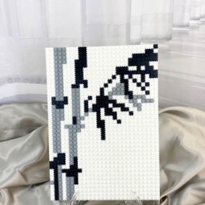 디폼 끼우기블럭 사 자 액자 만들기-대나무