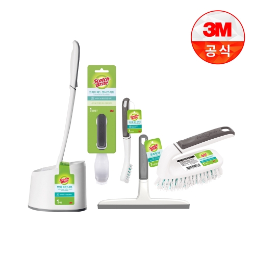 스카치브라이트 욕실청소용 5종 그레이 (다용도 브러쉬 + 변기 브러쉬 + 유리닦이 + 타일 및 틈새브러쉬 + 핸디 브러쉬)이미지입니다. 누르면 해당 게시물로 새창이동합니다.