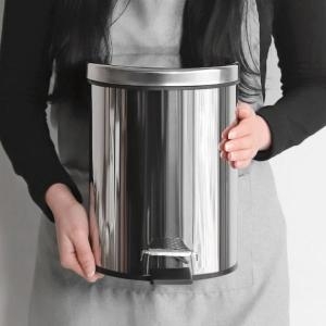 스텐레스 휴지통 페달 휴지통 사무실 가정 쓰레기통 12L_이미지