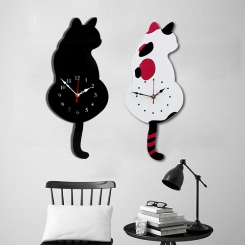 갓샵 갓샵 꼬리가 흔들흔들 고양이벽시계 무소음벽시계 거실 벽걸이시계_이미지
