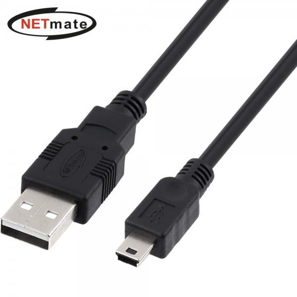 강원전자 NETmate USB 2.0 Mini B 데이터 케이블 (NMC-UM210BK, 1m)_이미지