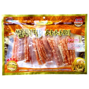 비지떡 라이코스 쌀튀밥 스틱 사사미 500g 강아지 애견 간식