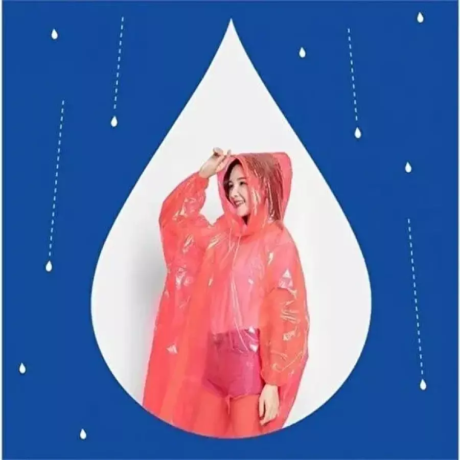 셀러허브 생활리빙 깨비몰 일체형 우비 안전 형광 비옷 장마 방수 우의 9670729A_이미지