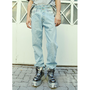 VETEMENTS 여성 더블 웨이스트 데님 진 vtm0354003blu F