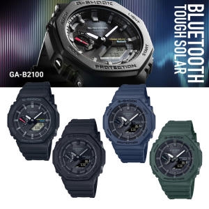 Casio GA-B2100 시리즈 시계 Bluetooth 호환 가능 태양열 노란색 기본