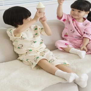 탑텐키즈 공용 유아 피너츠 와플 셋업_MOG2IP3303