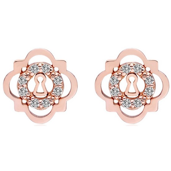 라디오사 14K LOCKEY 골드 다이아귀걸이 L4DE0009PW F_이미지